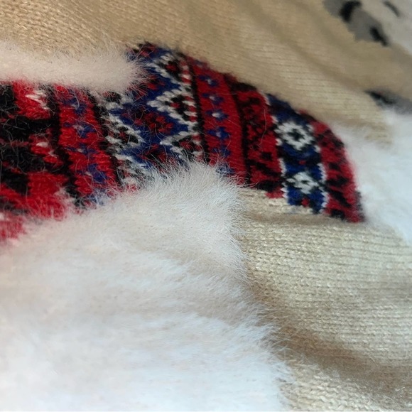 Motherhood Maternity Fuzzy Llama Sweater Women's size Small Beige - Picture 11 of 15